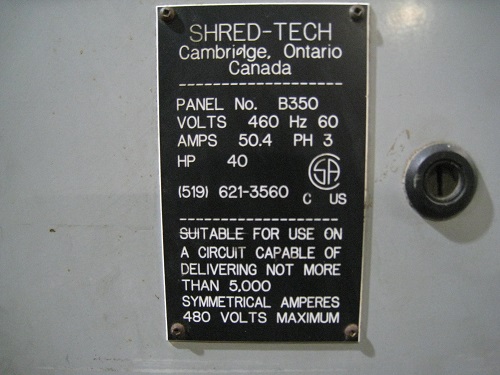 8713 16 Shred Tech ST50 Dual Shaft Shredder
