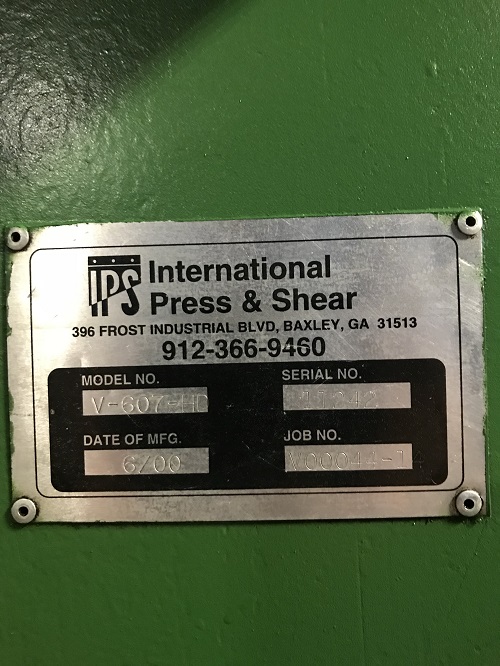 8714 6 International Press Shear V607HD Vertical Downstroke Baler